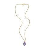 Long Toggle Necklace - Pear - Brush Gold