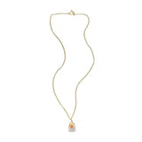 Long Toggle Necklace - Pear - Brush Gold