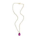 Long Toggle Necklace - Pear - Brush Gold