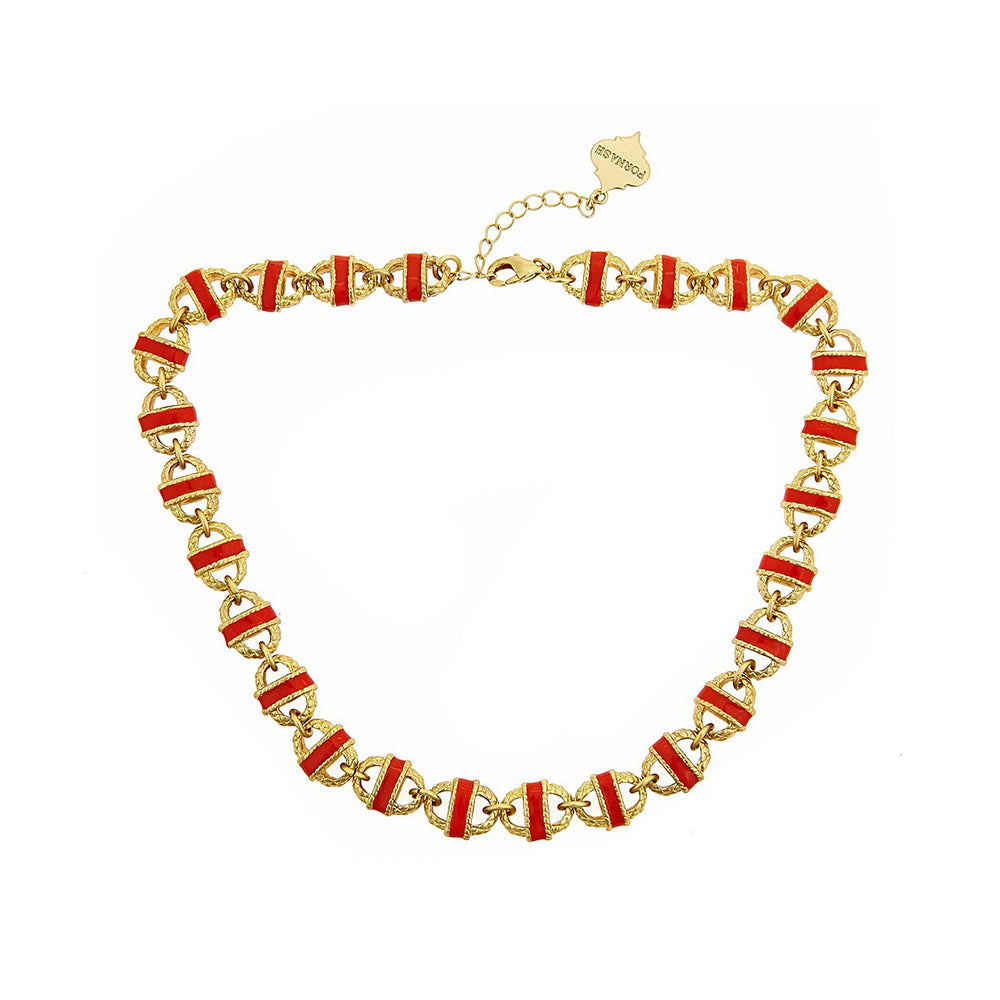 Small Enamel Basket Necklace