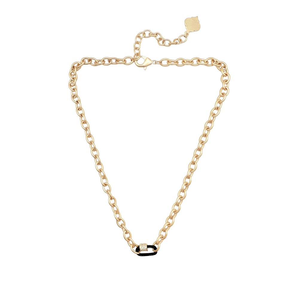 Trinity Necklace - Lock - Brush Gold