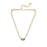 Trinity Necklace - Lock - Brush Gold