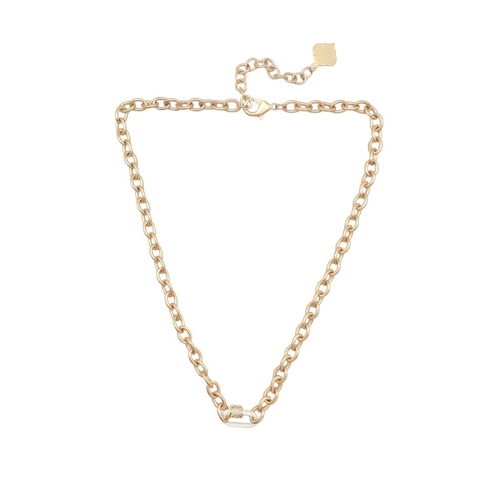 Trinity Necklace - Lock - Brush Gold