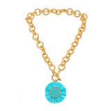 SALE - Bella Necklace - Raffia Sun