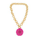SALE - Bella Necklace - Raffia Sun