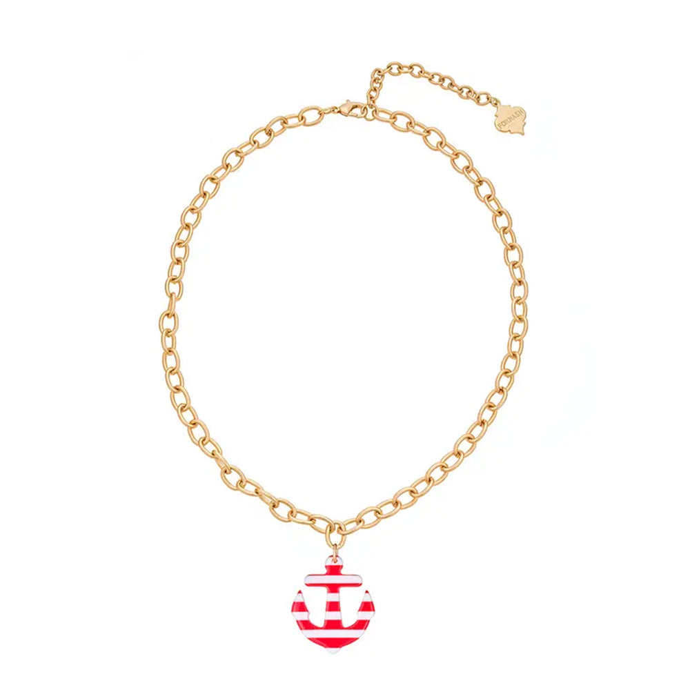 Trinity Necklace - Anchor Away - Brush Gold