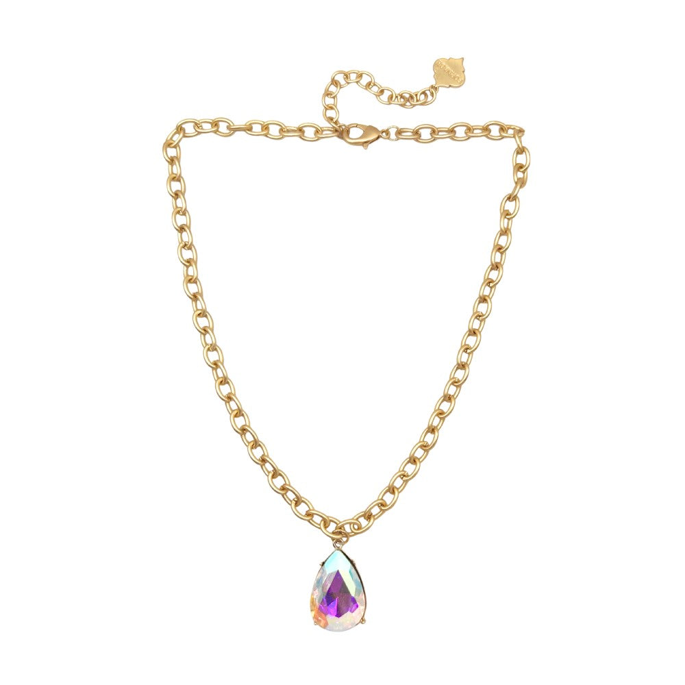 Trinity Necklace - Pear - Brush Gold
