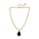 Trinity Necklace - Pear - Brush Gold