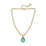 Trinity Necklace - Pear - Brush Gold