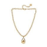 Trinity Necklace - Pear - Brush Gold