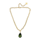 Trinity Necklace - Pear - Brush Gold