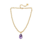Trinity Necklace - Pear - Brush Gold