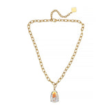 Trinity Necklace - Pear - Brush Gold