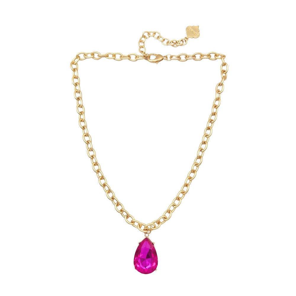 Trinity Necklace - Pear - Brush Gold