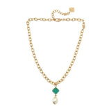 Trinity Necklace - Spade - Pearl Bead Nugget