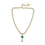 Trinity Necklace - Spade - Pearl Bead Nugget