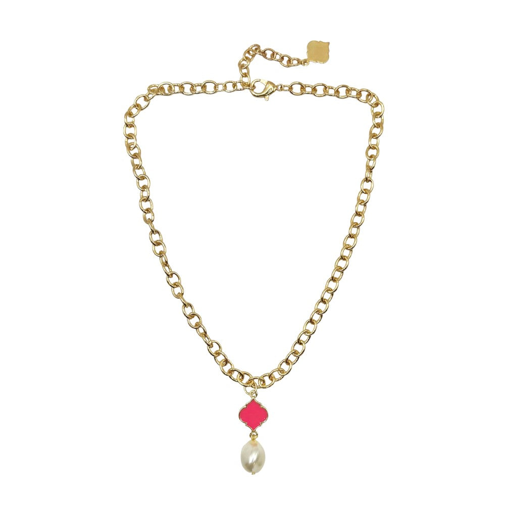 Trinity Necklace - Spade - Pearl Bead Nugget