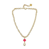 Trinity Necklace - Spade - Pearl Bead Nugget