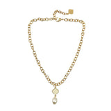 Trinity Necklace - Spade - Pearl Bead Nugget