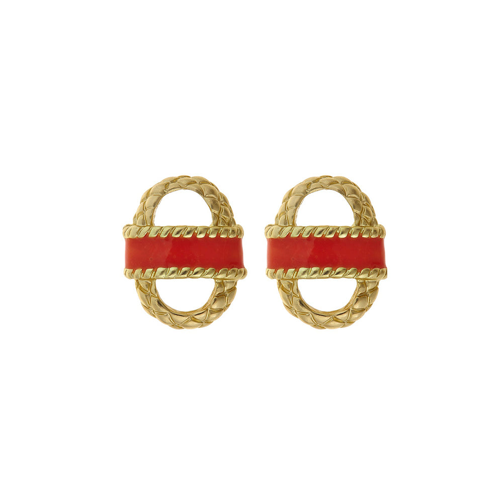 SALE - Small Enamel Basket Earrings