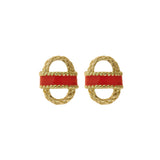SALE - Small Enamel Basket Earrings