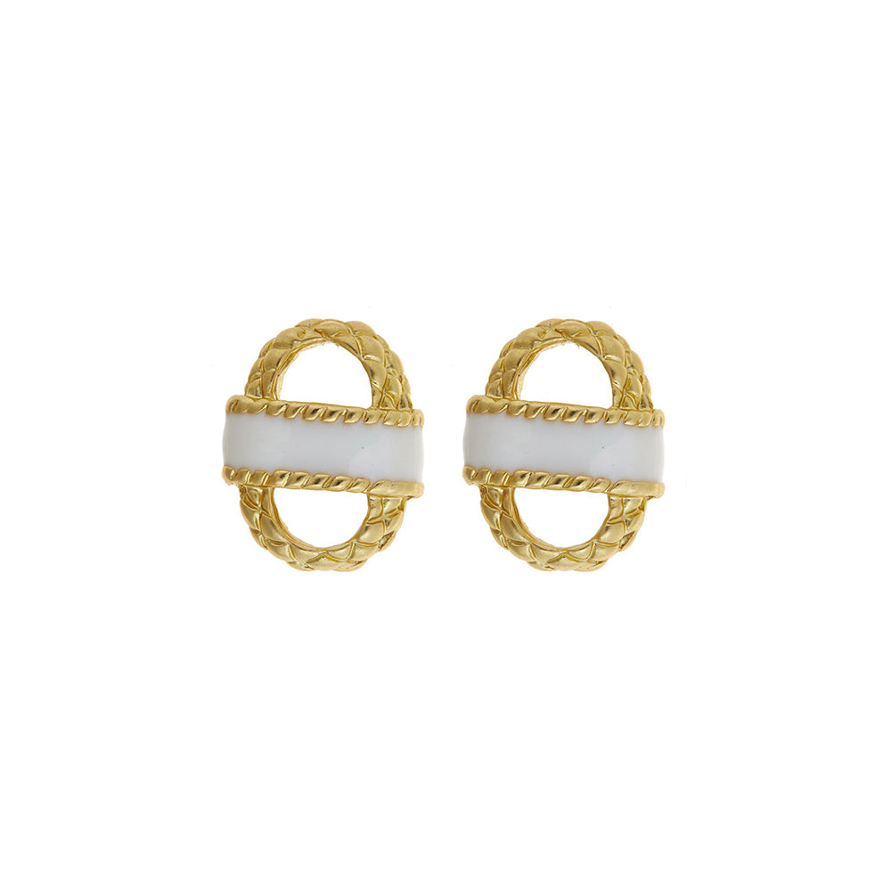 SALE - Small Enamel Basket Earrings